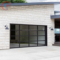 Porte de garage commerciale en verre trempé avec cadre en aluminium à vue complète pour les commerces de détail et les ateliers automobiles