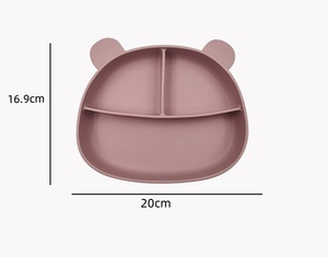 Assiette de nourriture pour bébé avec assiette en silicone de dessin animé à ventouse intégrée, vaisselle anti-chute et anti-brûlure pour bébé - Product Image 6