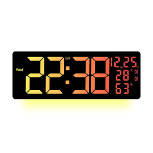 Orologio da <span class=keywords><strong>Parete</strong></span> Moderno Yida Time con LED Multicolore, Sveglia Multifunzione, Termometro e Calendario Perpetuo per Soggiorno - Product Image 5