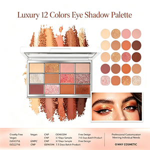 Palette <span class=keywords><strong>de</strong></span> fards à paupières vegan <span class=keywords><strong>de</strong></span> luxe 12 couleurs, effet mat et scintillant, longue tenue, waterproof, marque privée, best-seller - Product Image 1