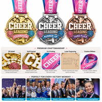 Medallas de Danza Personalizadas al por Mayor, de Esmalte Suave con Purpurina, de Aleación de Zinc, Medalla de Premio para Competición con Cinta para Eventos de Danza