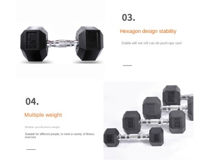 Thép tráng lục giác quả tạ cho phòng tập thể dục sử dụng sinh thái thân thiện của nam giới và phụ nữ cử tạ thiết bị - Product Image 5