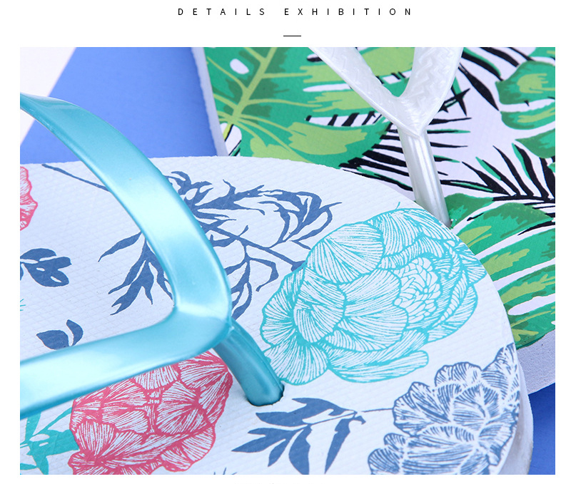 Custom Logo Flip-flops Slippers PE Women's Printed Beach Flip Flops Wholesale