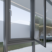 Fenêtre coulissante en aluminium à rupture de pont thermique, double vitrage, ouverture vers l'intérieur, isolation thermique, résidentielle et commerciale, sur mesure