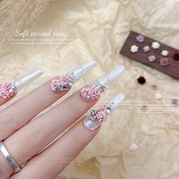 Paso Sico Style français résine Nail Art accessoires nouveau Design 3D Simulation Ins Rose fleur étanche ongles bijoux