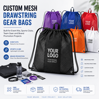 Sac à dos personnalisé en polyester 420D avec cordon de serrage, empiècements en maille et œillets renforcés pour événements sportifs aux États-Unis – Sac promotionnel à cordon
