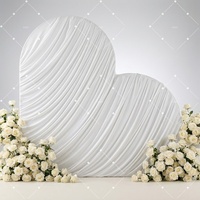 Nuevo Arco de Corazón de Hierro Romántico con Tela Drapeada Artificial para Decoración de Entrada de Ceremonias de Boda y Fiestas en Jardín