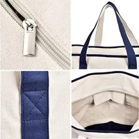 Bolsa de Lona Resistente para Llevar Artículos, Bolsa de Lona de Algodón en Blanco al por Mayor con Asa Reforzada, Impresión de Logotipo Personalizado para la Playa, Compras y Supermercado