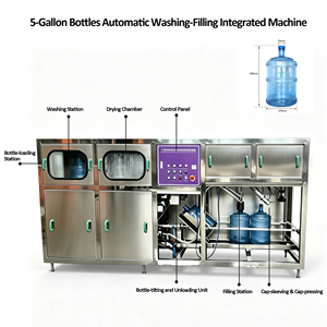 Sistema Automático 3 en <span class=keywords><strong>1</strong></span> para Enjuague, Llenado y Tapado de Botellas de Agua de 19L, Línea de Producción de Agua Mineral de 5 Galones/20L, Planta de Agua - Product Image 5