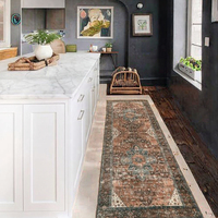 Moynesa Ultra-Thin Washable Vintage Floral Polypropylene Runner Rug 2x7 Kitchen/Bedside/Hallway/Bathroom/Laundry/Front Door/
