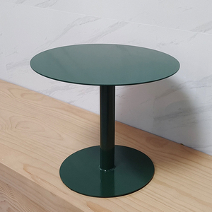 Mesa de centro redonda de metal de estilo Wabi-sabi, mesa baja pequeña para sala de estar, mesa de esquina lateral para sofá verde de hierro forjado - Product Image 3