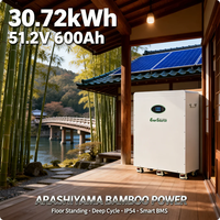 Baterai Surya 48V 51.2V 600Ah 30kWh untuk Sistem Surya Hibrida Tipe Lantai dengan Roda
