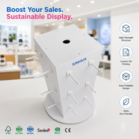 Présentoir de comptoir rotatif personnalisé en acier perforé avec support pivotant en acrylique pour porte-clés, idéal pour la promotion en magasin