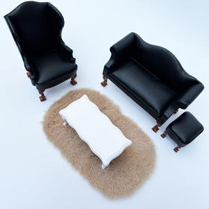 Nieuwe aanwinst poppenhuis miniatuur wollen deken tapijt plastic DIY speelgoed voor poppenhuis en <span class=keywords><strong>BJD</strong></span> poppen - Product Image 6