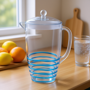 Jarra de agua de plástico sin BPA de 2.5 cuartos con tapa y boquilla para bebidas y uso en fiestas - Product Image 2