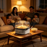 Machine à Popcorn Mini Portable 850W – Ajoutez de l'Huile, du Chocolat, du Miel pour Créer Différentes Saveurs de Popcorn – Appareil à Popcorn