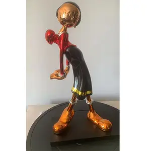 Artesanía de resina de la esposa de Popeye de cromo hecha a mano, artesanías y artes para regalos, arte personalizado al por mayor, esculturas de arte Pop Art de tamaño real