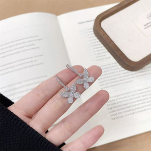 Pendientes de <span class=keywords><strong>Mariposa</strong></span> con Diamantes Cultivados en Laboratorio, Oro Blanco de 18K, Pendientes Finos para Mujer, Pendientes con Diamantes de Laboratorio - Product Image 4