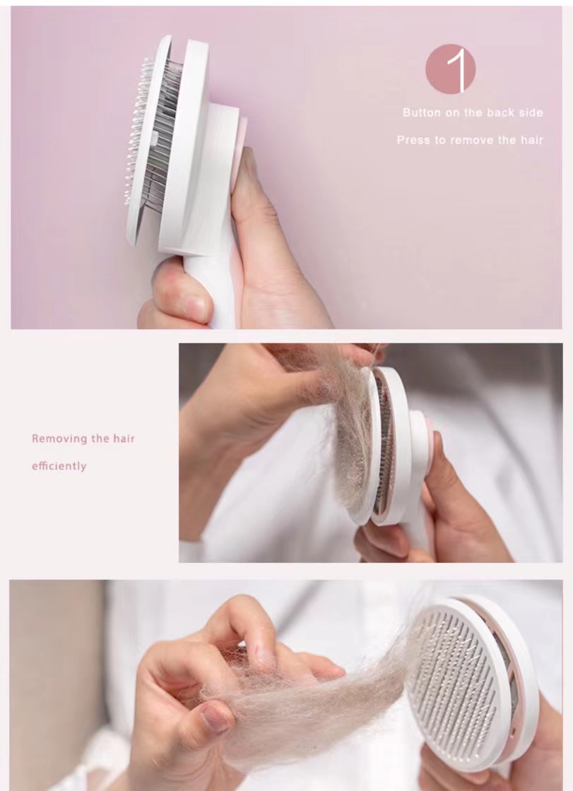 Wholesale Automatically Pet Dog Cat Grooming Brush Self Cleaning Remove Dog Hairs Pet Comb