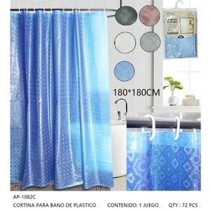 Pacchetto di 72 doccia decorazione bagno in plastica 180x180cm tende eleganti portatili Creative - Product Image 1