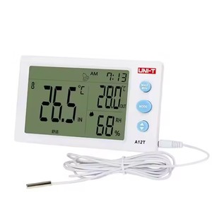 Capteur de température A12T, fonctions d'humidité et d'horloge, thermomètres numériques intérieurs et extérieurs à écran large - Product Image 1
