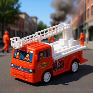 Camión de Bomberos de Juguete con Fricción para Niños, Vehículo de Rescate de Emergencia con Escalera para Juego de Imitación - Product Image 2