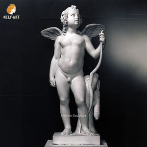 Statua di Cupido Angelo in Marmo Classico Greco Antico per Esposizione - Product Image 2
