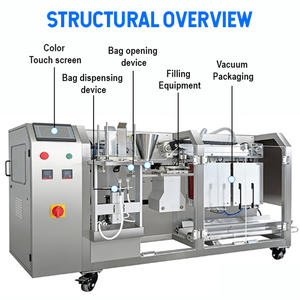 Machine d'emballage automatique à double chambre sous vide pour sacs Doypack préformés pour <span class=keywords><strong>riz</strong></span>, pois, haricots rouges, soja et céréales - Product Image 3