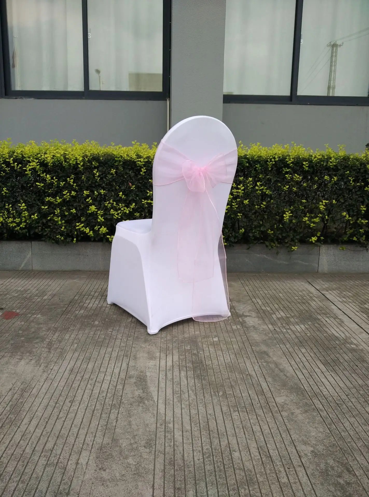 Funda de silla de boda de Organza transparente, faja de gasa para Decoración