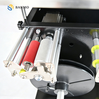 Machine d'étiquetage semi-automatique BANMO pour boîtes suspendues, étiqueteuse de bureau pour surfaces planes, pour boîtes de café filtre, cosmétiques, boîtes en papier, 220V