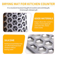 Tapis de lavabo en silicone pliable en nid d'abeille, égouttoir arrière, antidérapant, écologique, isolant, protecteur de cuisine, coussin de trempage