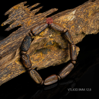 Bracelet en bois naturel unique pour homme, bracelet en perles de bois naturelles rares (taille femme)