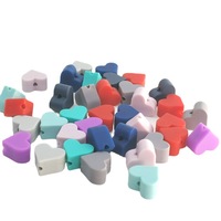 Perles en silicone de 14 mm en forme de petites étoiles pentagrammes, perles de dentition pour bébé, accessoires de bijoux pour colliers et bracelets DIY, vente en gros