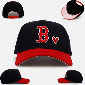 Casquette de baseball personnalisée 6 panneaux à bord incurvé en coton avec logo de broderie de papa à bord de couleur contrastée - Product Image 3