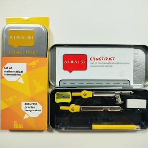 Trousse <span class=keywords><strong>de</strong></span> géométrie métallique 4 couleurs pour enseignant, avec compas 10 pièces, design élégant pour étudiant, haute qualité - Product Image 5