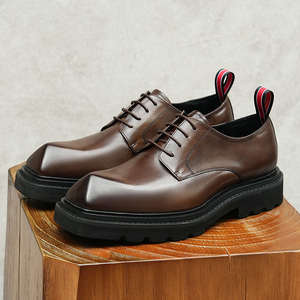 Nouveauté Chaussures habillées à lacets pour homme - Bout carré à pois, Taille 37-46, Idéal pour l'automne, décontracté et pour le bureau - Product Image 1