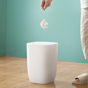He Dou Single Layer Trash Can 10L Cylindrical Big Size Indoor Use For Home Living Room Bedroom Bathroom Kitchen - Product Image 1