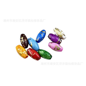 Colorful Brushed Gold Thread Acrylic <b>Beads</b> 6mm Oval Straight Hole For Dreadlock <b>Braiding</b> Beading Supplies - Product Image 5
