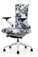 Chaise de bureau ergonomique à dossier haut Foshan, pivotante, en tissu, avec accoudoirs réglables 4D pour bureau à domicile