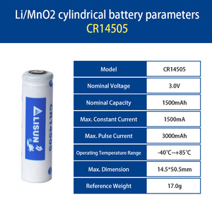 Fabbrica <span class=keywords><strong>3v</strong></span> Limno2 batteria cilindrica 1500mAh CR14505 <span class=keywords><strong>AA</strong></span> dimensioni Cr18505 Cr17505 Cr26500 Limno2 Cr34615 <span class=keywords><strong>batterie</strong></span> primarie al litio - Product Image 2