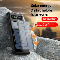 Cargador Solar Portátil con Logotipo Personalizado, Doble Puerto USB, Entrada Dual, Batería de Litio-Polímero Integrada, 4 Cables, Banco de Energía Solar de 10000 mAh