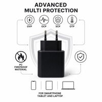Cargador de Pared de Carga Rápida PD 3.0 PPS de 45 W para la UE, Cargador GaN Eléctrico para Teléfonos Móviles con un Solo Puerto USB C, Adaptador de Corriente Universal