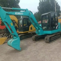 Excavatrice hydraulique sur chenilles Kobelco SK60 6 tonnes d'occasion du Japon, modèle 2022, avec moteur, pour travaux de terrassement et de nivellement