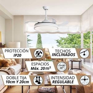 Ventilador de Techo LED Silencioso y Ajustable con Control de Brillo, Eficiente Energéticamente, Disponible en España, para Dormitorio, Garaje, Patio - Product Image 4