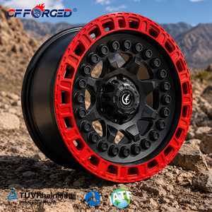 Nuevas Llantas Todoterreno <span class=keywords><strong>4x4</strong></span> de Aleación de Aluminio Forjado de 17-18 Pulgadas 6x139.7 para <span class=keywords><strong>Bronco</strong></span> Jeep Wrangler, Negras, con Aros Protectores, Multirradio, Tácticas - Product Image 4