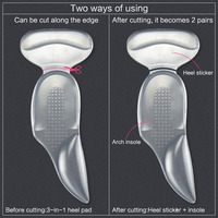 Semelles intérieures en gel de silicone professionnelles pour talons hauts, soutien de la voûte plantaire, prévention des pieds plats