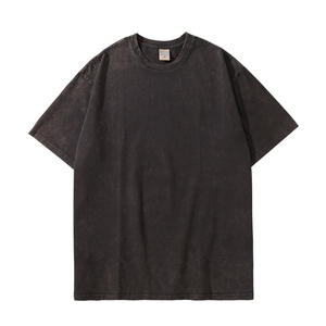 Maglietta personalizzata da uomo di alta qualità Oversize pesi massimi T-Shirt da uomo 100% cotone Vintage Wash maglietta Acid Wash camicia - Product Image 4