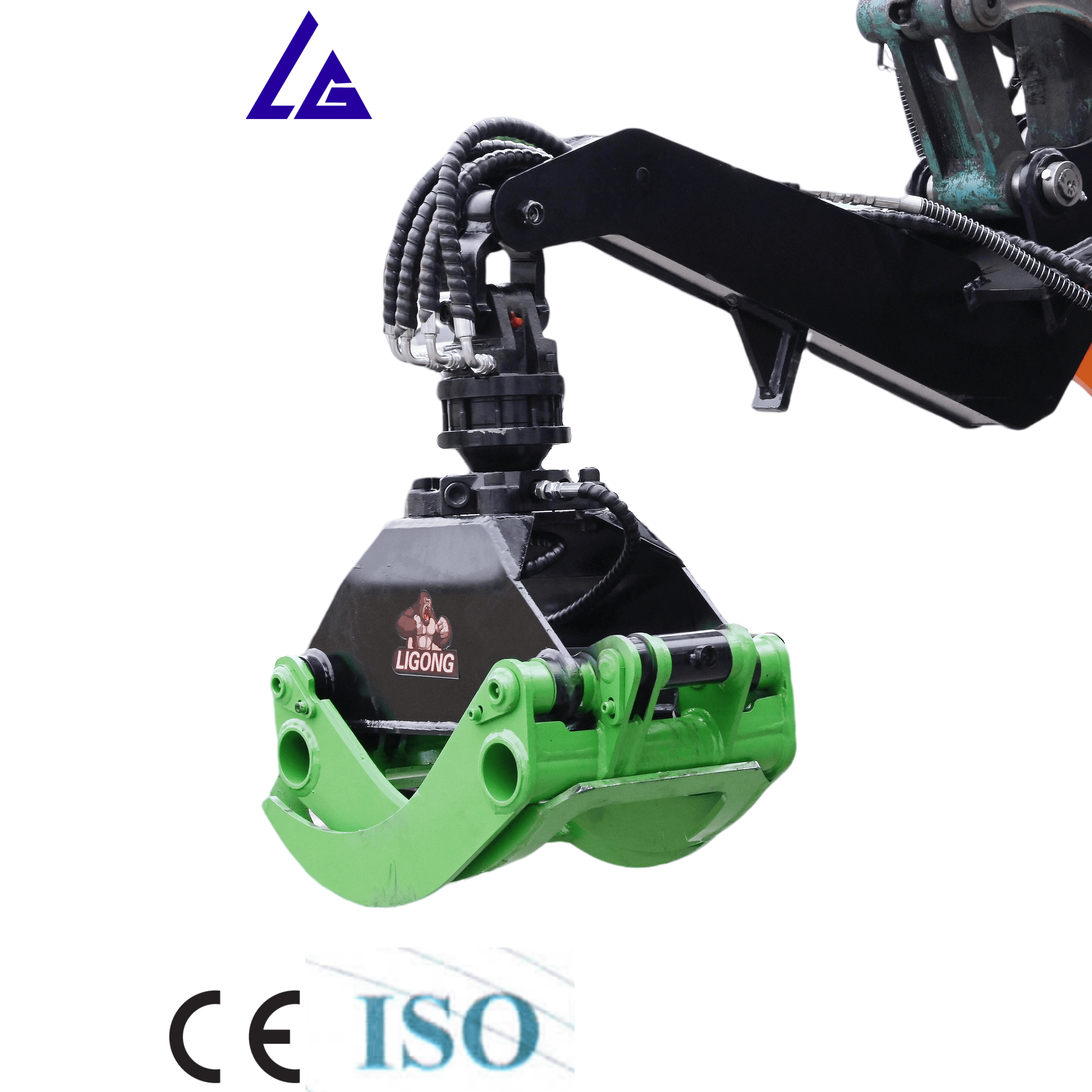 Rotary Grapple Attachment for Urban Landscaping and Cleanup,Light-Duty Tasks, Log Grab for Efficient Material Handling
