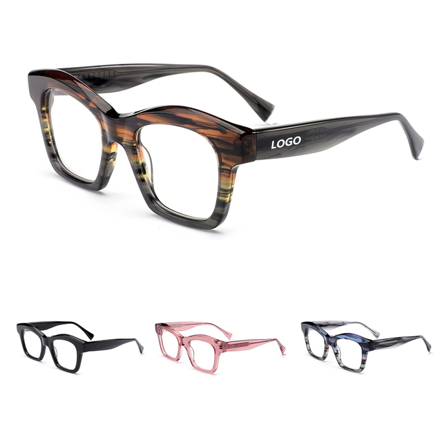 Ready Stock Vintage Oversized Retro Acetate Optical Glasses Luxury Ladies Acetate Spectacle Frames for Women