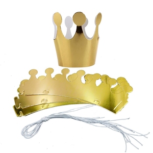 Joyeux Anniversaire Papier Chapeaux Casquette <span class=keywords><strong>Prince</strong></span> Princesse <span class=keywords><strong>Couronne</strong></span> Décoration De Fête Garçon Fille Argent Or <span class=keywords><strong>Couronne</strong></span> - Product Image 1